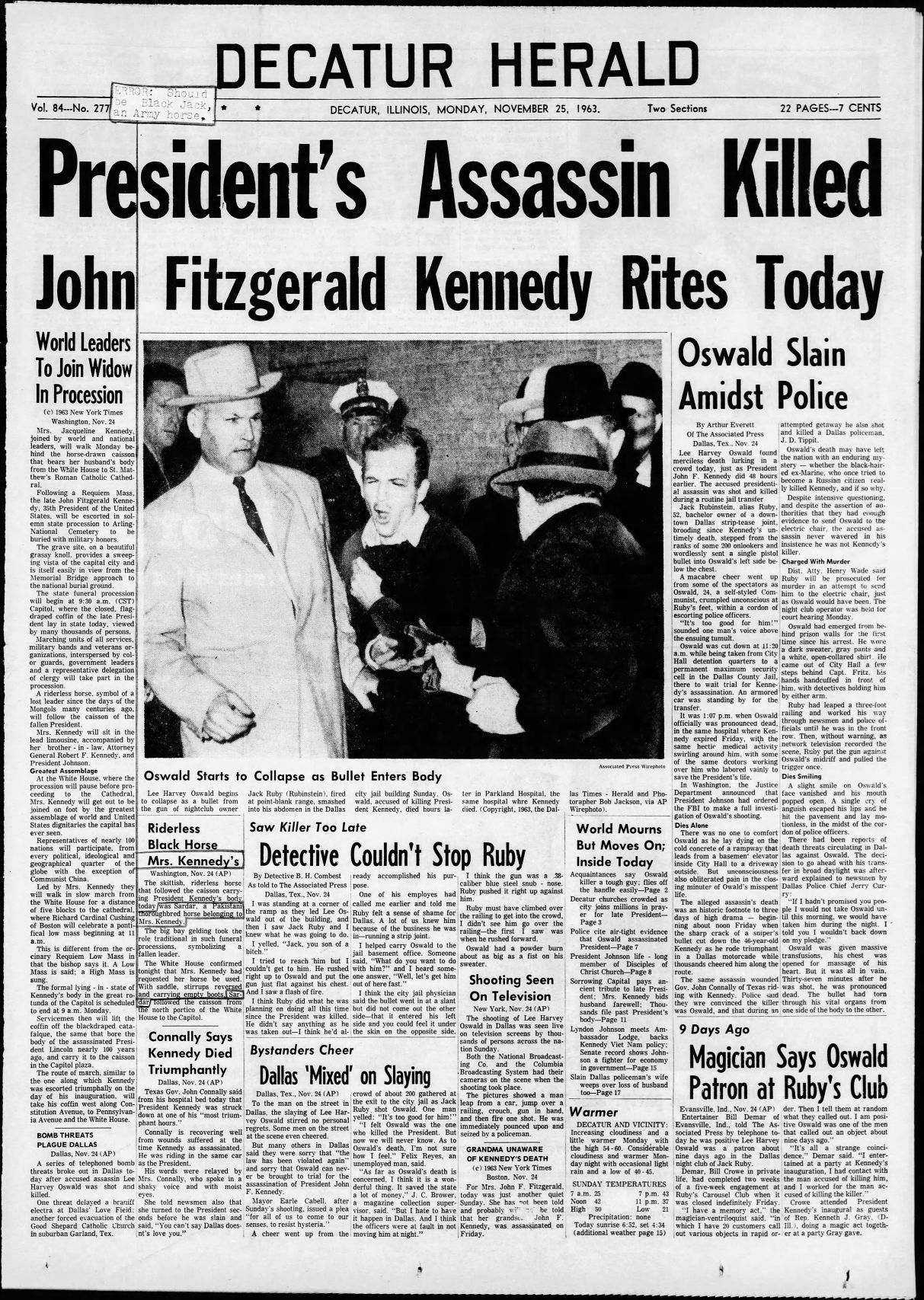 Nov. 25, 1963, The Decatur Herald, A1